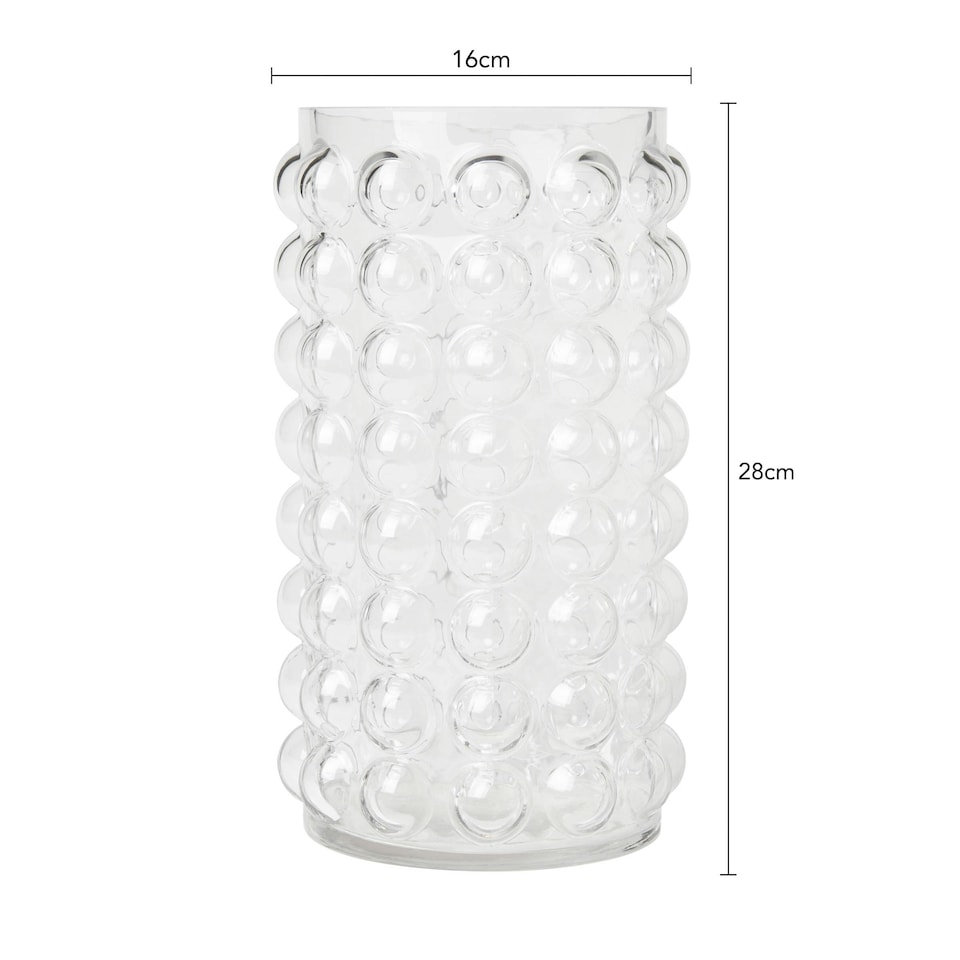 image 1 of BHS Medium Bobble Glass Vase, Clear