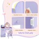 image 5 of COSTWAY Kids Vanity Table and Chair Set w/Mirror Purple