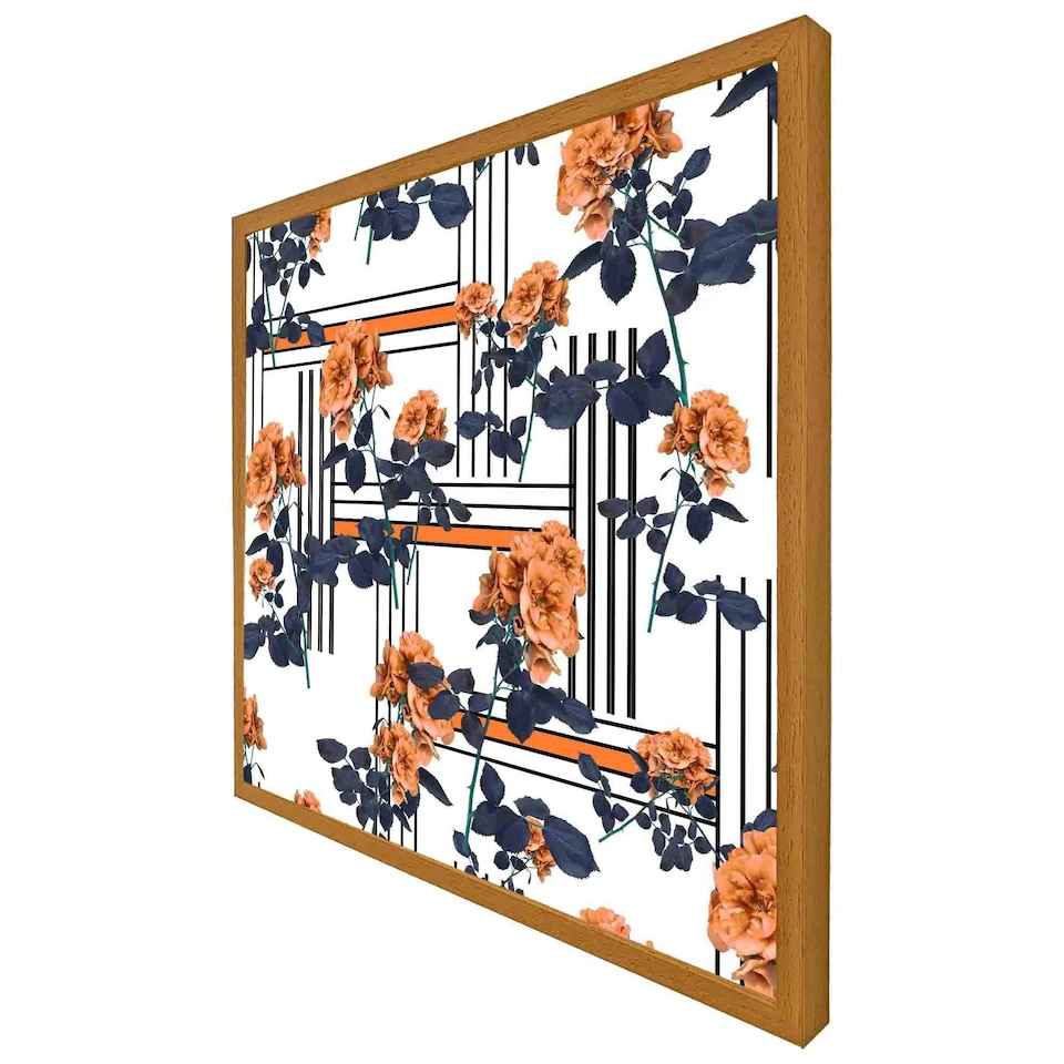 image 1 of Geometric lines & flowers (Picutre Frame) Grey | L