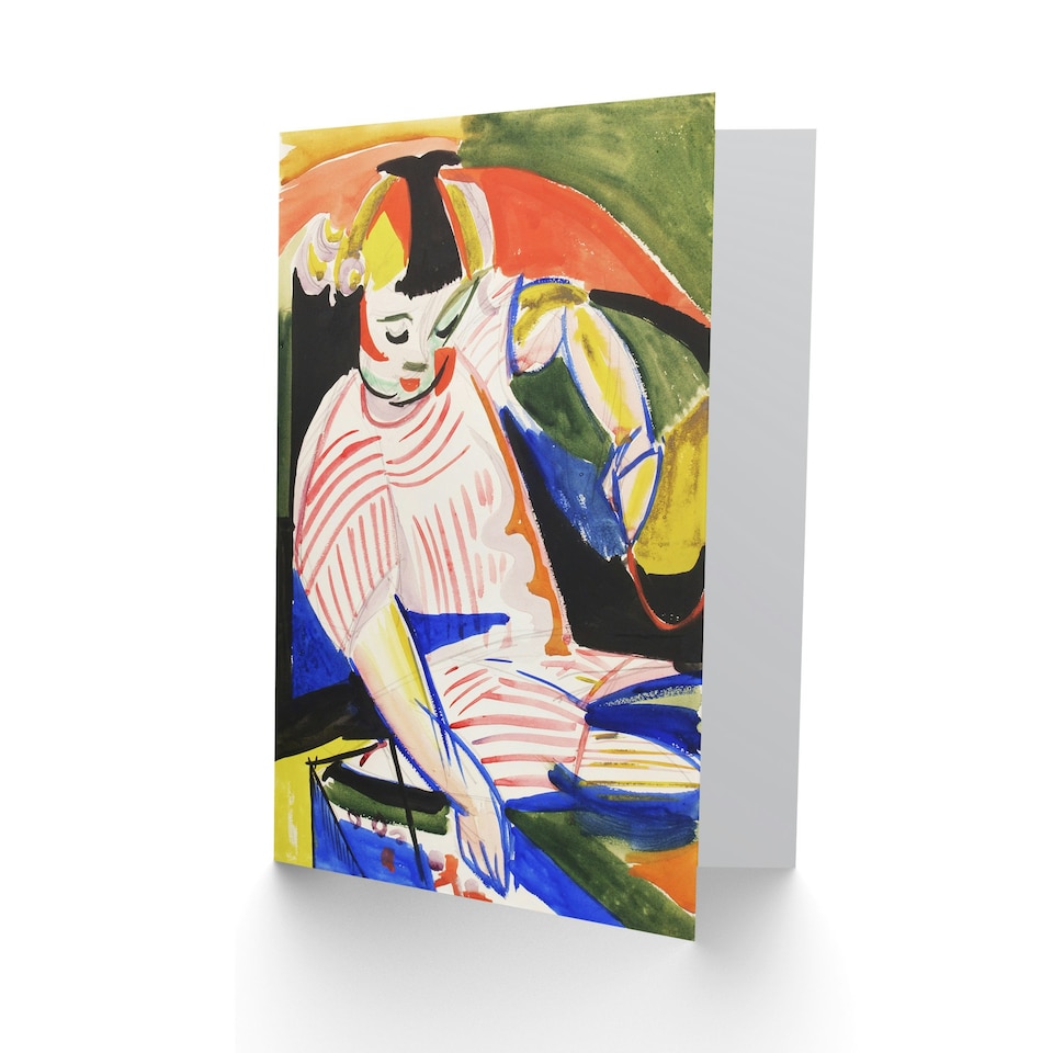 image 1 of Henry Lyman Sayen Art Card Sitting Child Abstract Painting