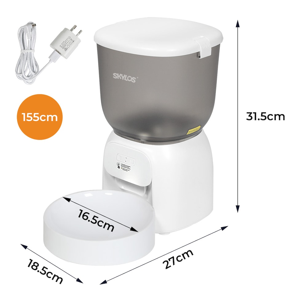 image 1 of Skylos 4L Automatic Pet Feeder Wifi Auto Smart Dog Food Dispenser Timer Feed