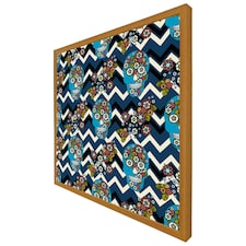 Embroidery colourful simplified ethnic skull blue pattern (Picutre Frame) Brown | Oak | XL