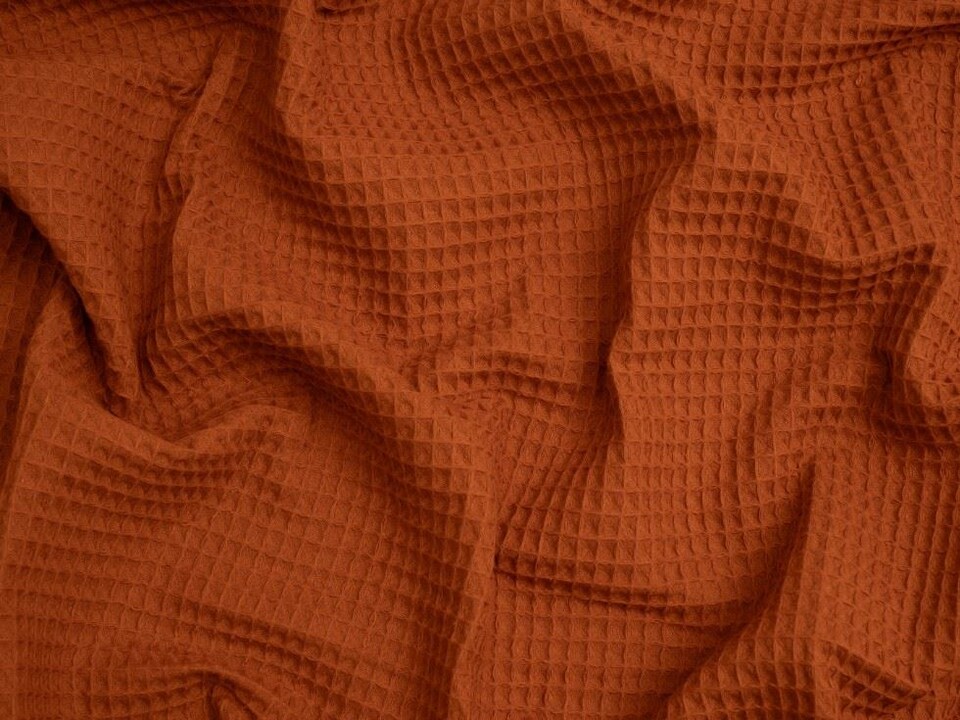 Minerva Core Range Brown Medium Cotton Waffle Fabric for Dressmaking, 150cm / 59" Wide - per metre