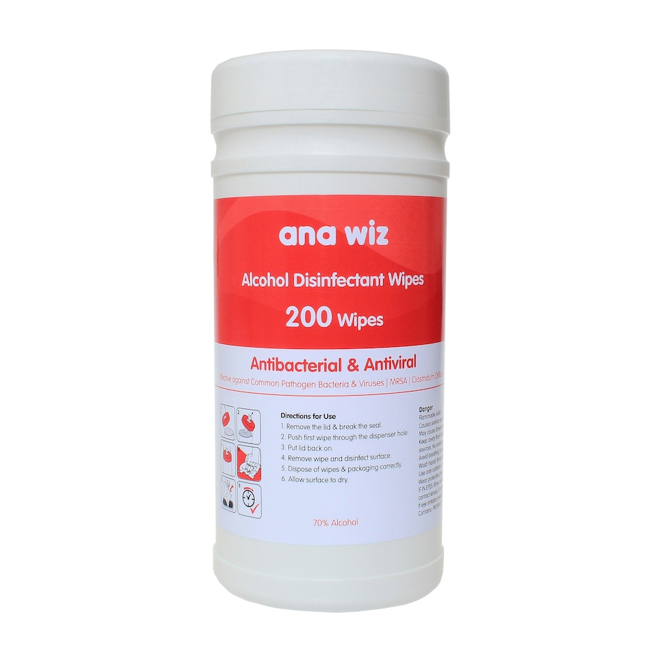image 1 of Alcohol Disinfectant Wipes (200 Sheet Tub)