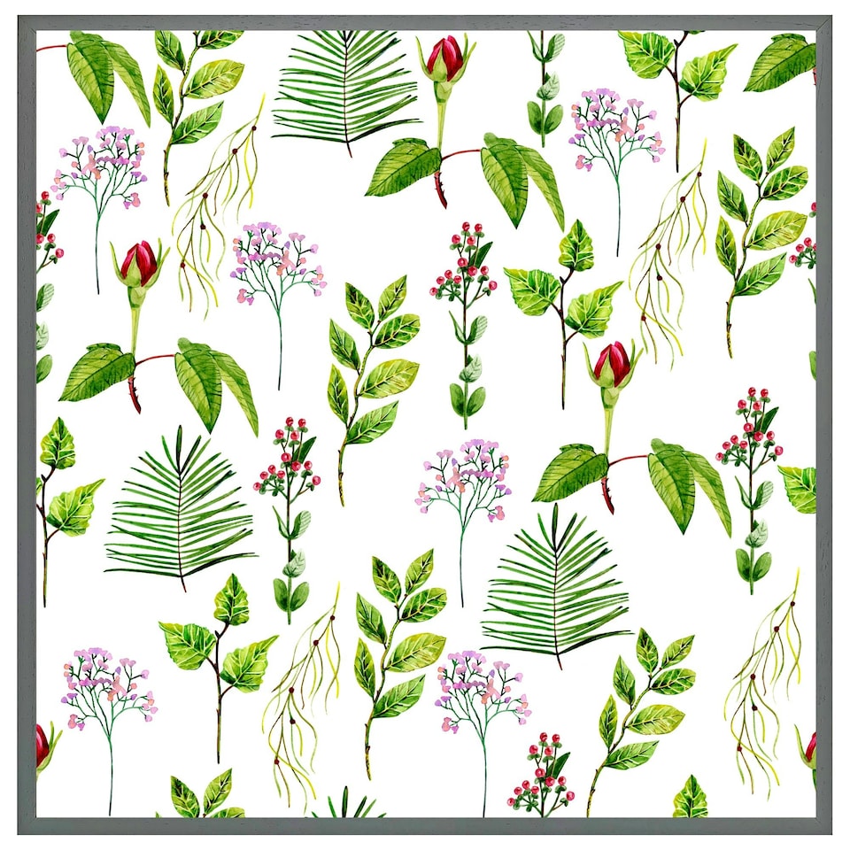image 1 of Selection of laves & flowers (Picutre Frame) Brown | XL