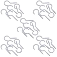 Screw Hook Fasteners Hangers White Plastic Finish 16mm Dia 50mm length 30pc