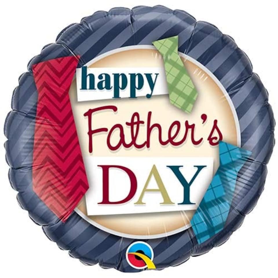 Father's Day Ties Round Foil Helium Qualatex Balloon 46cm / 18 in