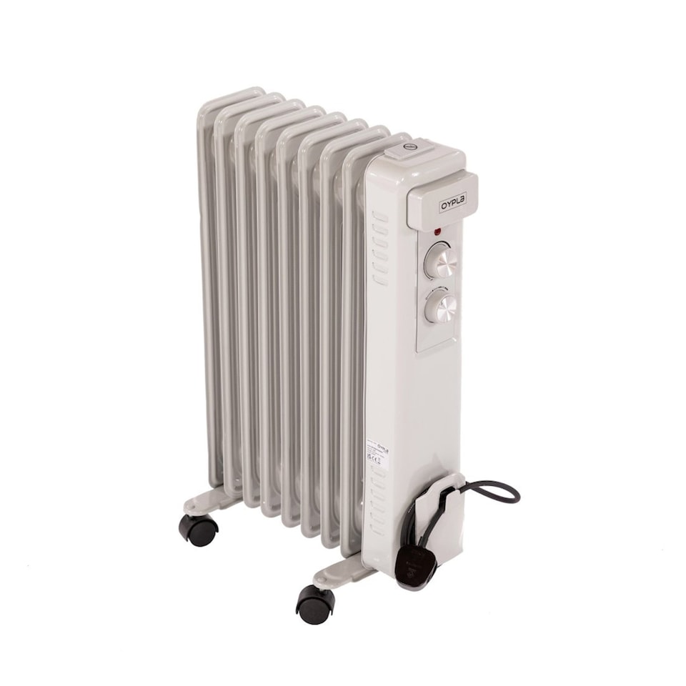 image 1 of 2000W 9 Fin Portable Oil Filled Radiator Electric Heater