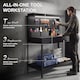 image 3 of HOMCOM 110 cm Workbench with Pegboard and LED Light, 272 kg Load Capacity | Black | Black | 110L x 60W x 150H cm