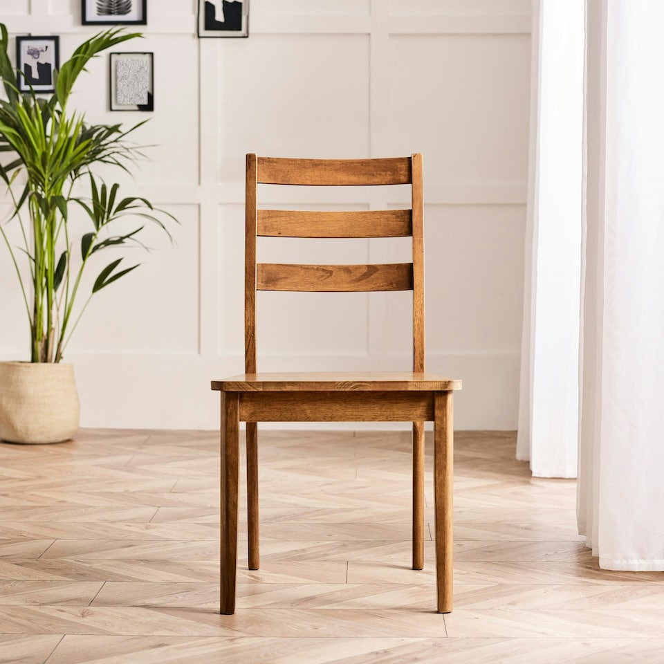 image 1 of Furniturebox Lynton 2x Dark Walnut Effect Solid Wood Dining Chairs