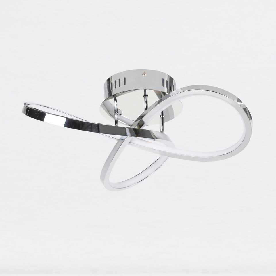 image 1 of First Choice Lighting Set of 2 Polished Chrome LED Loop Flush Fittings Chrome