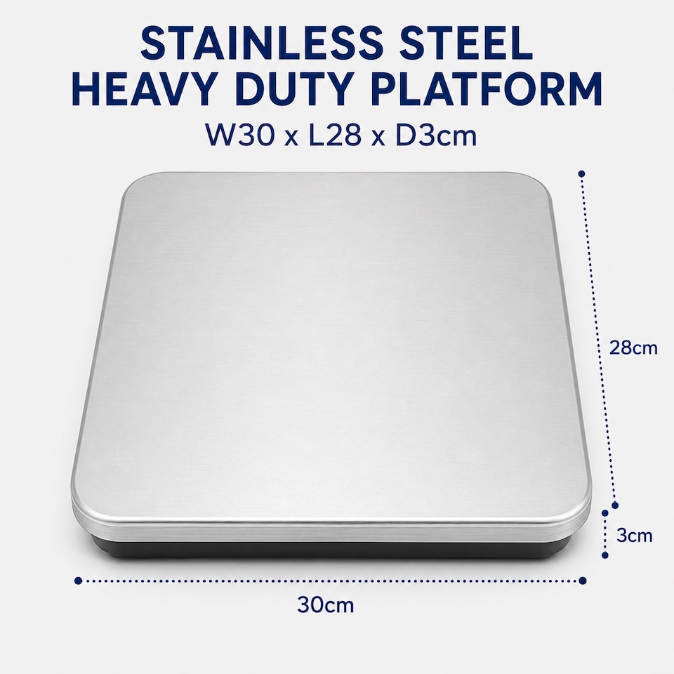 image 1 of Futura Heavy Duty Digital Postal Scales 100kg/220lb Capacity | Silver | Silver | 30 x 28 x 3 cm | 1
