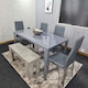 image 5 of Dining Table Set with 4 Chairs, and a Bench Dining Room and Kitchen table set of 4, and Grey Bench Grey