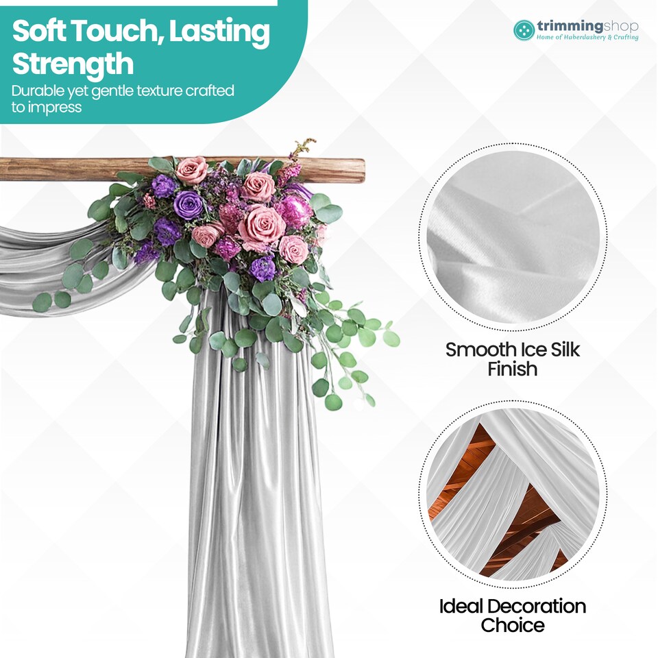 image 1 of 10m Ice Silk Fabric, Satin Material Silk Overlay, Backdrop Fabric