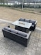 image 3 of Fimous 6 Seater Outdoor Rattan Sofa Set Garden Furniture Gas Firepit Set Dining Table Heater Dark Grey Mixed