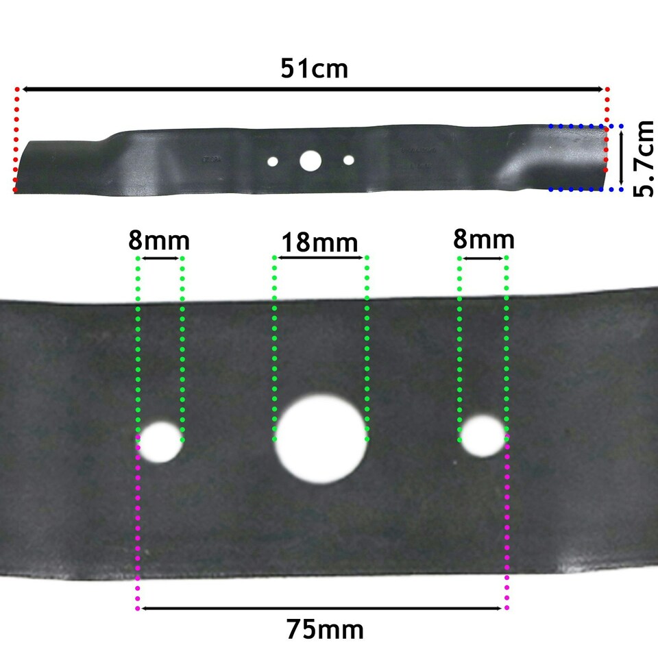 image 1 of SPARES2GO Metal Blade for Mountfield SP533 HW511PD SP533ES SP53H UT10 Lawnmower (51cm)