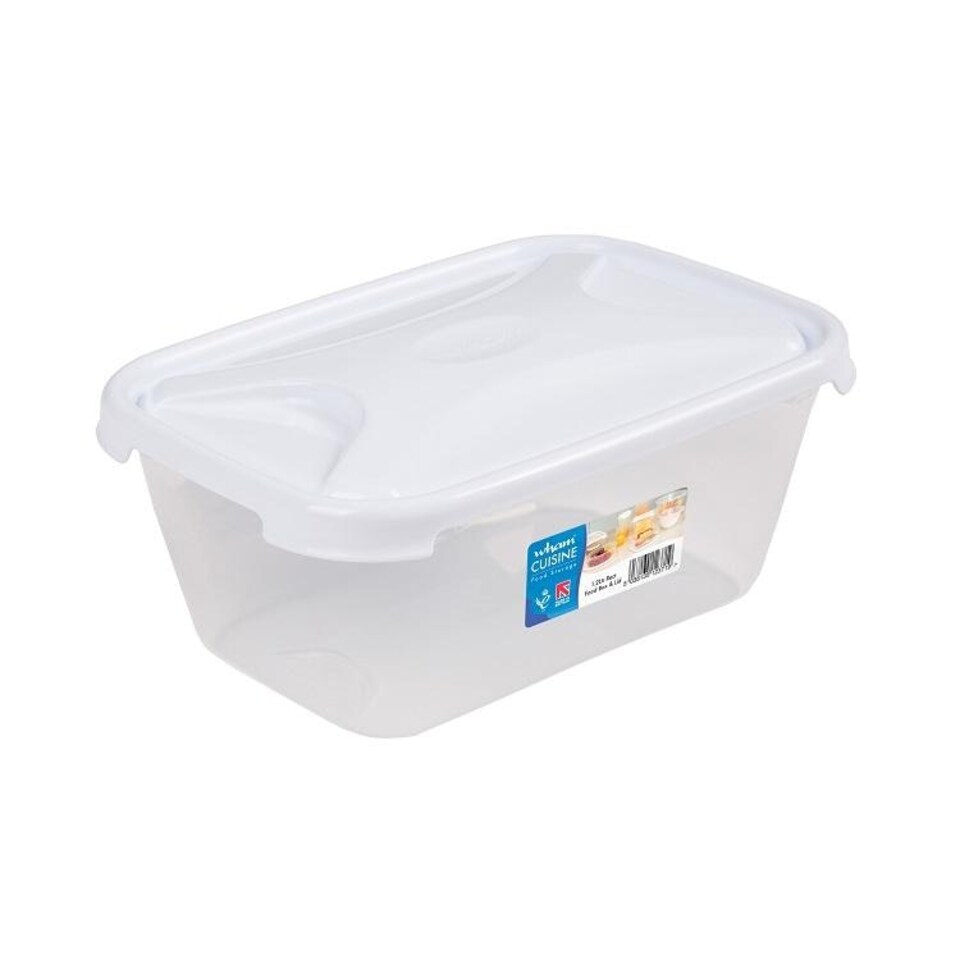 Wham Cuisine Rectangular Food Storage Box White Lid 1.2L - One Colour - One Size