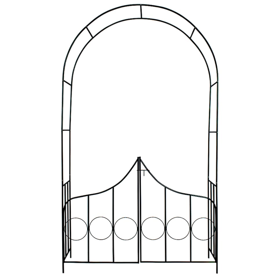 image 1 of Garden Arch - steel rose arch with gate, 140 x 40 x 240 cm