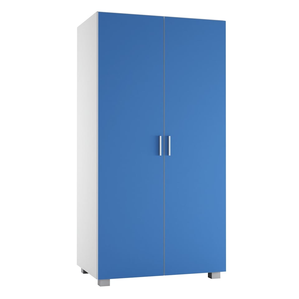 image 1 of Kids 2 Door Wardrobe 130cm w/ Hanging Rail Childrens Bedroom Storage
