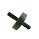 image 3 of Bourgini Foam Handle Ab Roller Core Strength Fitness Workout Black and Yellow