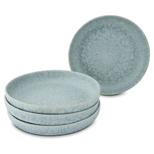 Curateology LoHo Set of 4 Stoneware Cereal Bowls 21.5cm - Reactive Glaze Cloud Grey