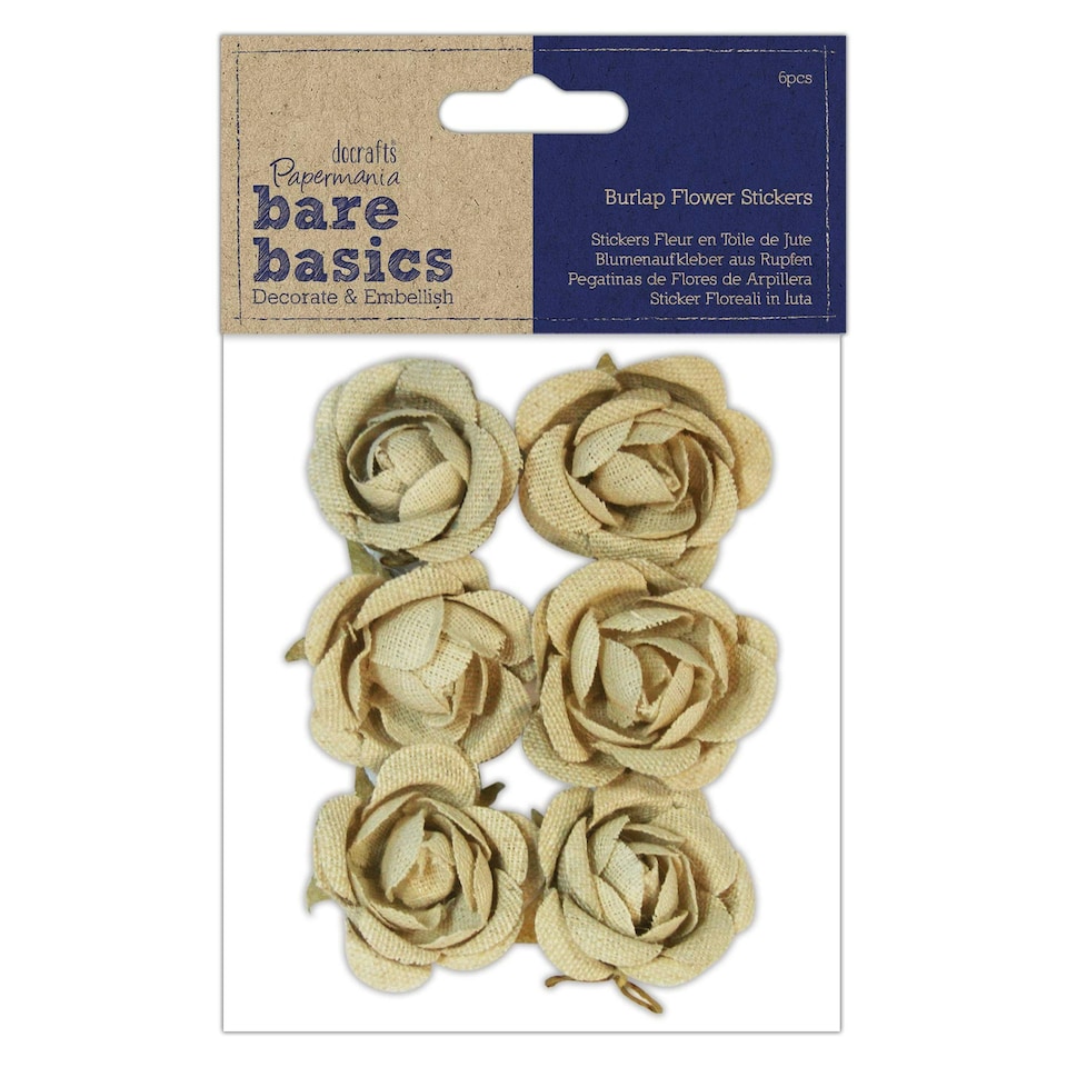 Burlap Flowers (6pcs) - Bare Basics - Rose