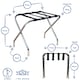 image 3 of Harbour Housewares Folding Metal Luggage Rack - Black Black