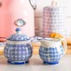 image 4 of Nicola Spring Hand-Printed Olive Oil Pourer Bottle - 500ml - Navy