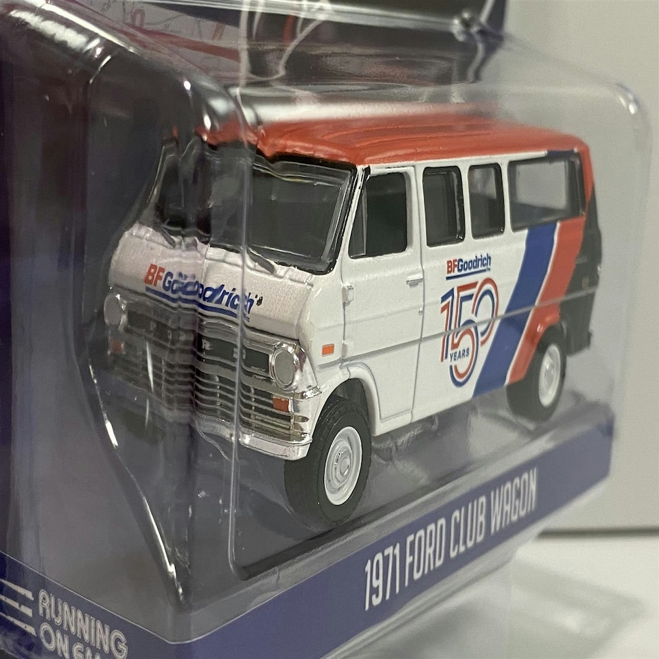 image 1 of 1971 Ford Club Wagon BTGoodrich 150 Years 1:64 Scale Greenlight 41110C