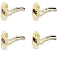 Golden Grace 4 Pairs Indiana Design Classic Door Handles in Polished Brass Finish, Classic with Spindle and Fixings Gold