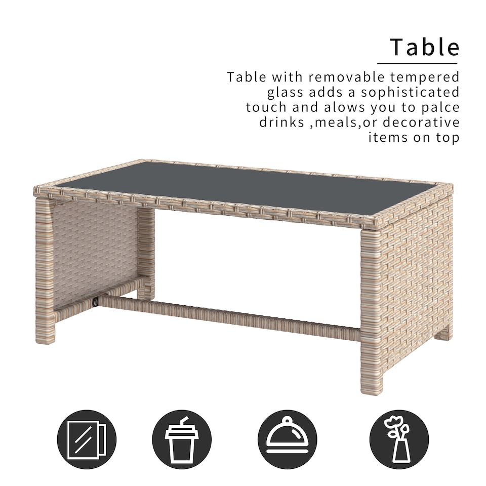 image 1 of 4-6 Seater Rattan Garden Furniture Seating Group with Table & Stool