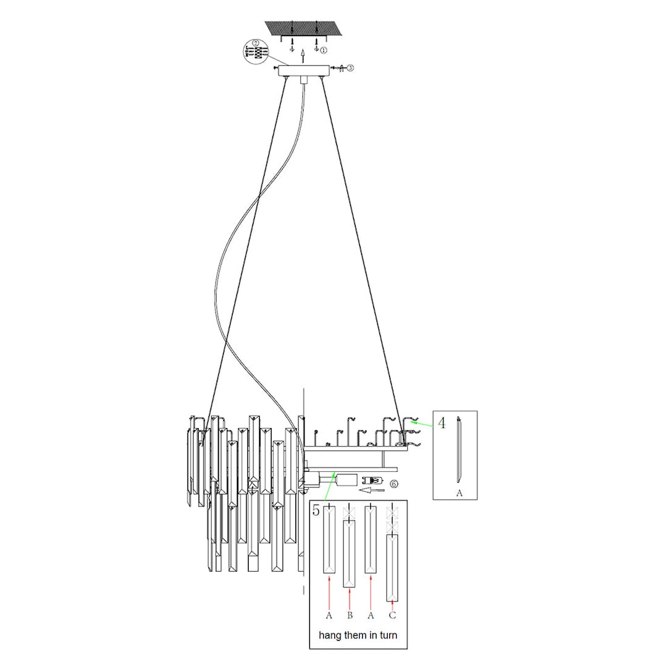 image 1 of Onega 3-Light Chrome Smoked Glass Pendant Ceiling Light