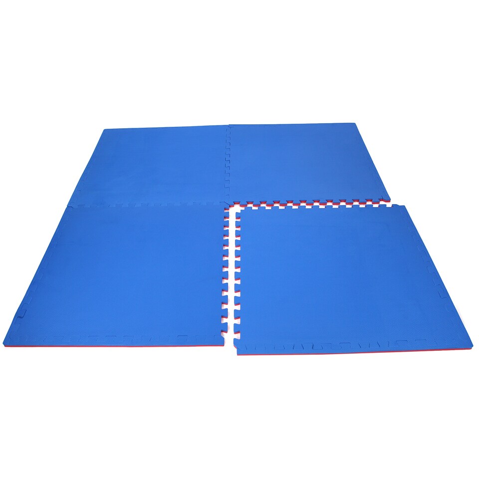image 1 of Interlocking Foam Exercise Mat – Red/Blue Reversible – 1m x 1m – 20mm Thickness