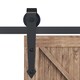 image 3 of HOMCOM 6.6FT 200cm Black Sliding Door Kit for Single Barn Door, Antique Sliding Barn Door Hardware Kit with J Shape Hanger | Brown | Brown
