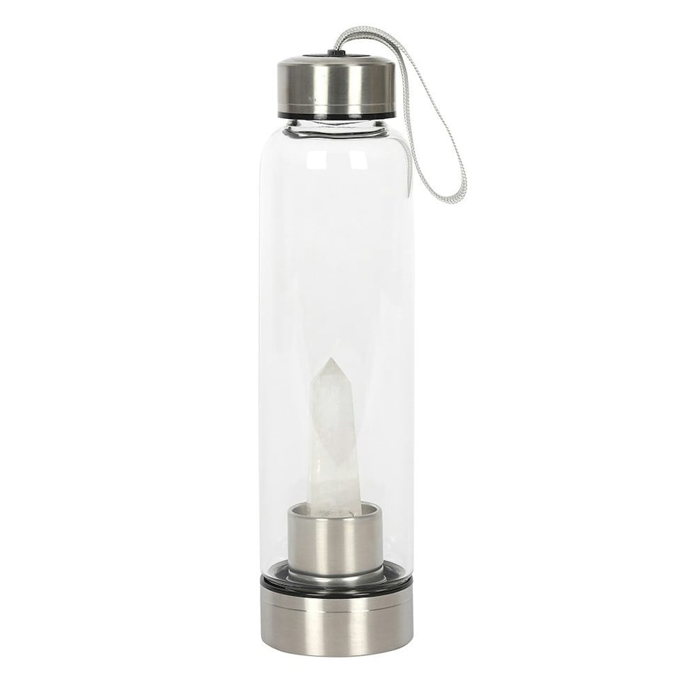 image 1 of Something Different Quartz Water Bottle - Clear/Steel Grey - One Size
