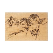 The Just Slate Company Kissing Cows 30cm Oak Serving Board