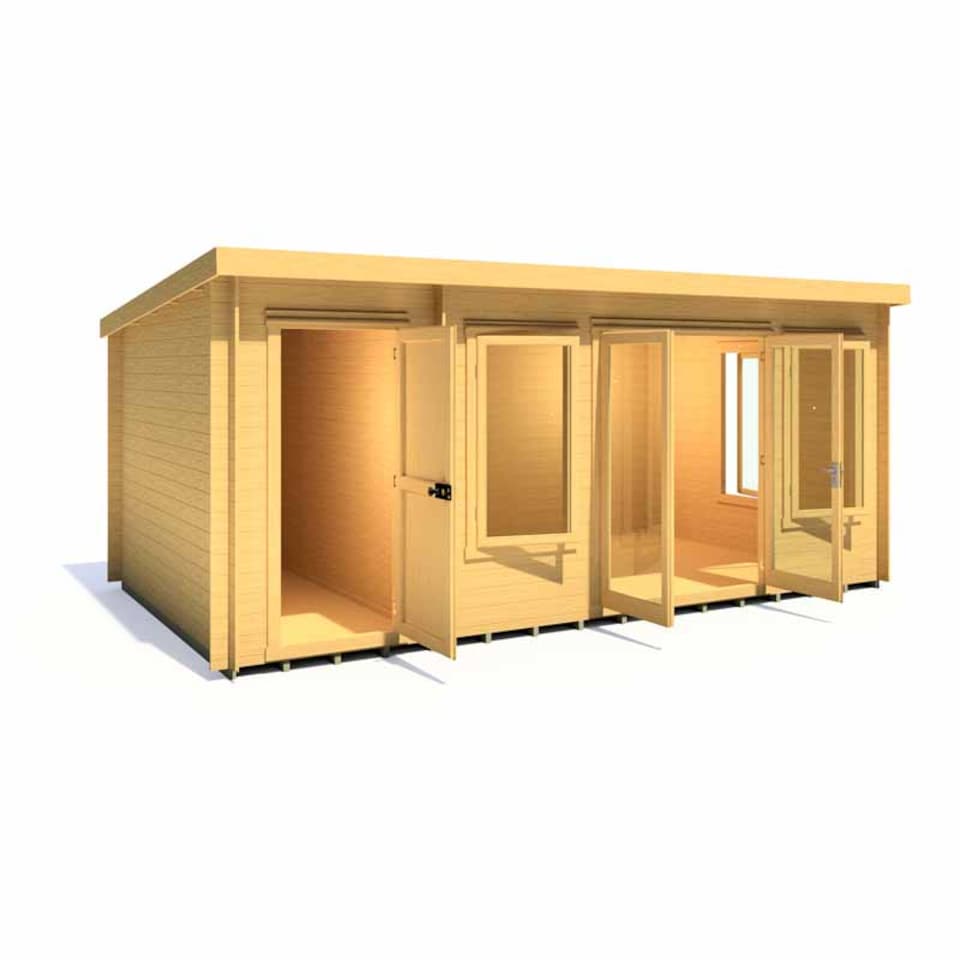 image 1 of Elm 10 x 17 Feet Log Cabin in 19 mm Logs - L509 x W299 x H225 cm | Brown