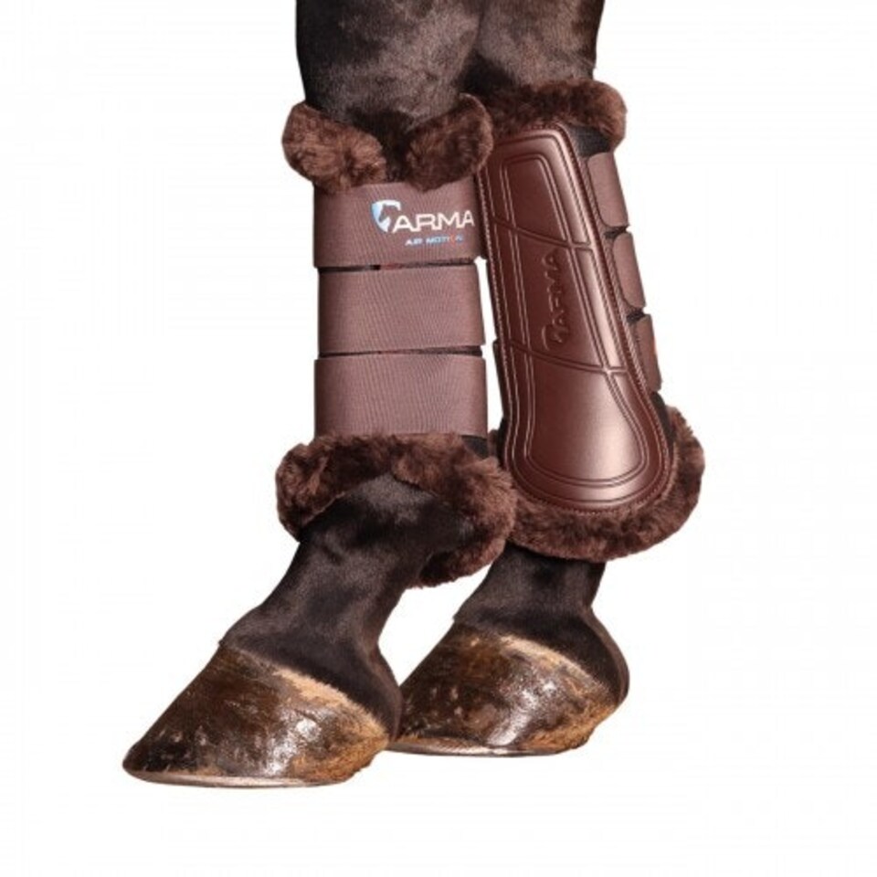 image 1 of ARMA Air Motion SupaFleece Horse Brushing Boots - Brown - Full