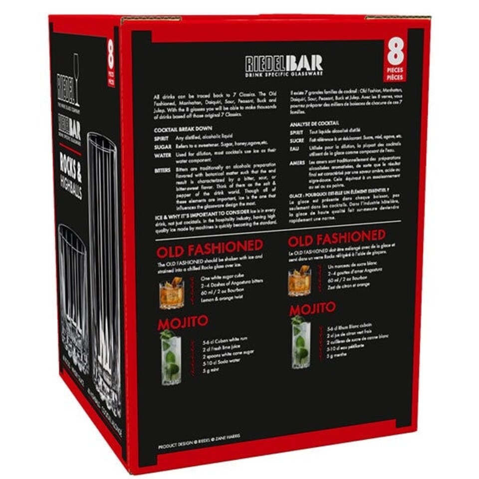image 1 of Riedel Bar Set of 8 Rocks & Highball Glasses