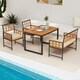 image 10 of COSTWAY 4 Pieces Acacia Wood Patio Dining Set