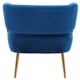 image 4 of Interiors by Premier Blue Velvet Chair with Gold Finish Metal Legs, Backrest Dining Chair, Easy to Clean Armchair