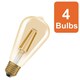 image 1 of Osram Vintage 1906 Edison 60 Filament DIM Lamp 7.2W 824 Gold E27 4 Pack