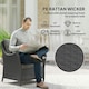 image 3 of Outsunny 2 Pieces Rattan Garden Chairs, Cushioned Rattan Chairs Grey | Dark Grey