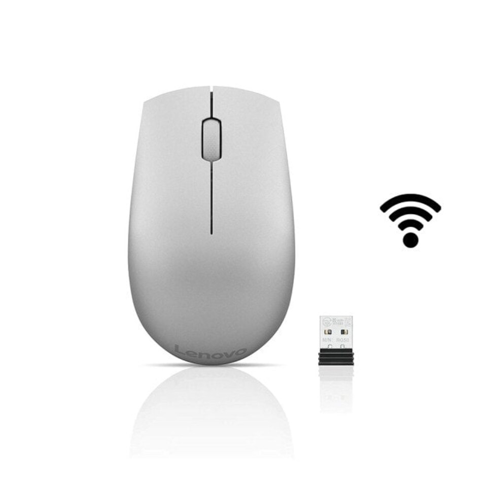 image 1 of Lenovo 520 Wireless Optical Ambidextrous Mouse - Platinum