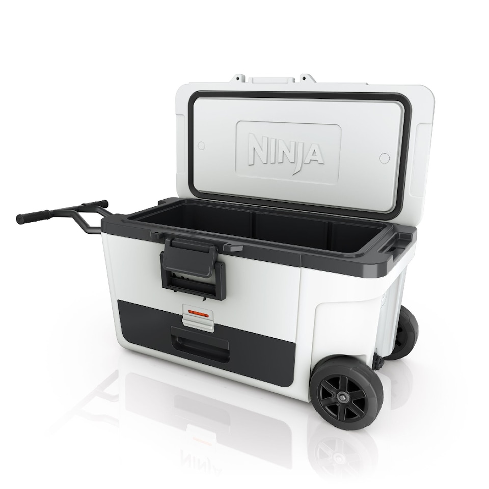 image 1 of Ninja FrostVault 65QT/61L Wheeled Cooler with Dry Zone, Cloud White FB265EUUKWH