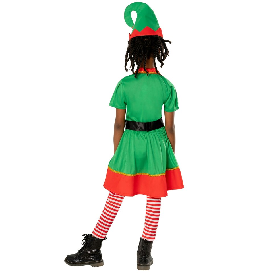 image 1 of Bristol Novelty Childrens/Kids Elf Costume - Green/Red - 7-8 Years 7