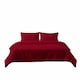 image 1 of Microfibre Soft Touch Duvet Cover And Pillowcases Set Bed Linen | Red | Double
