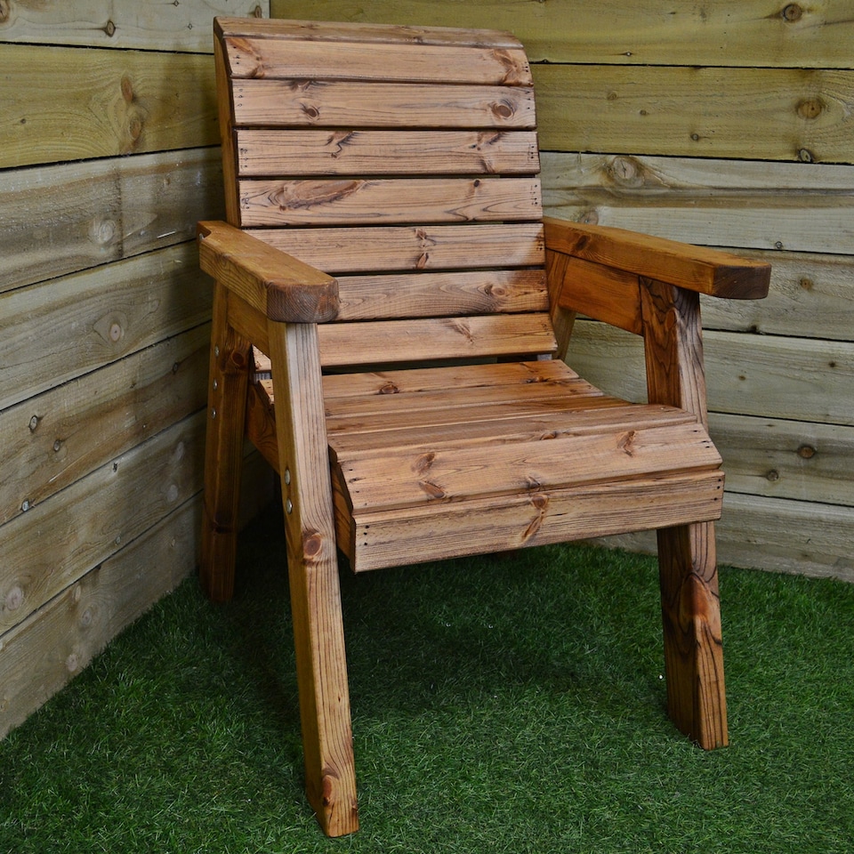 image 1 of Hand Made 6 Seater Rustic Wooden Garden Furniture Table and Bench/Chairs Set