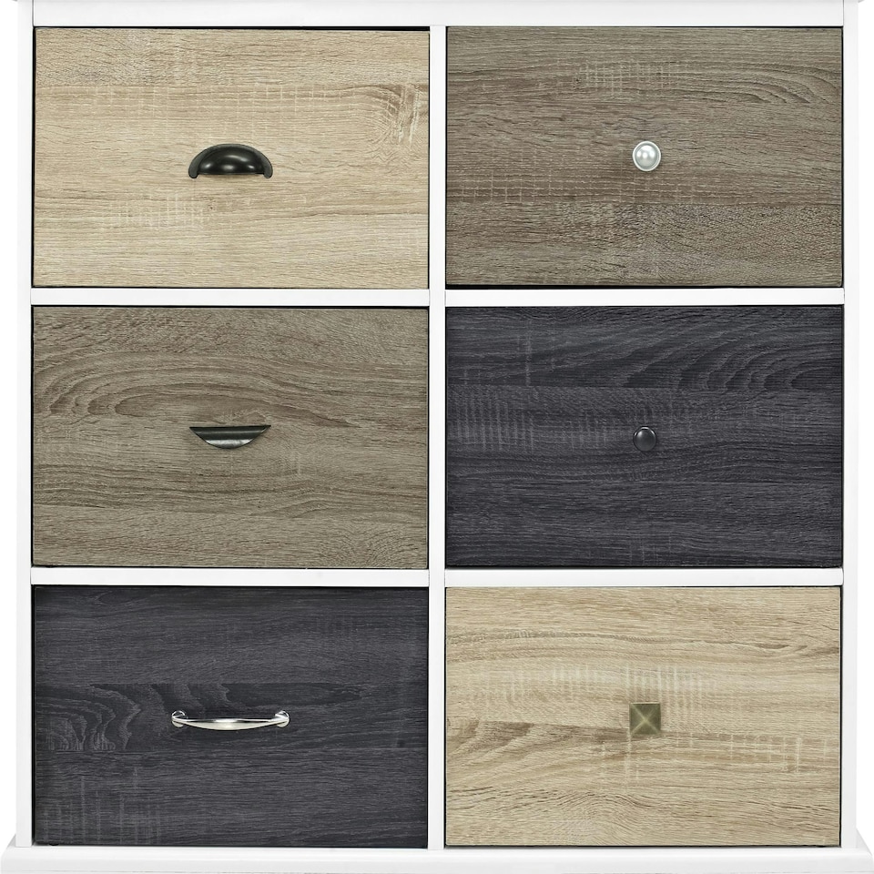 image 1 of Mercer Cabinet with 6 Drawers Multicolour / White | Multi | Multicolour / White