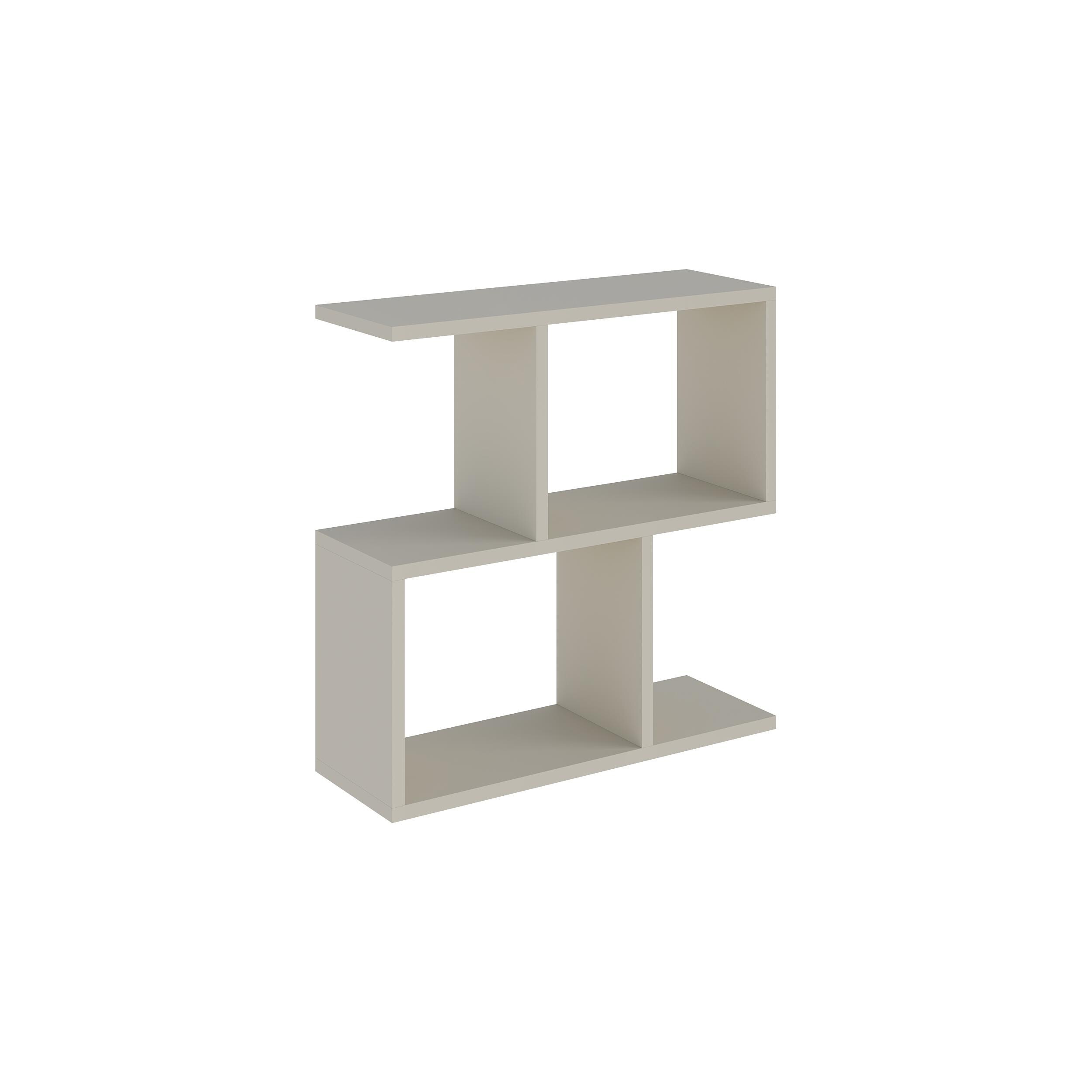 Decortie 'Homemania' Modern 4-Compartment Side Table 60cm - Open Shelf Coffee Table in Light Sand | Size: 1 Pack